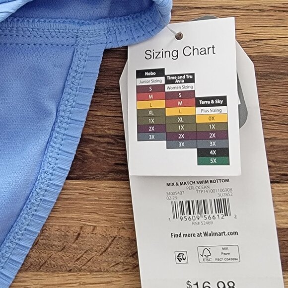 Blue Soft Time and Tru Mid Rise Ribbed Bikini Bottom - Picture 4 of 6